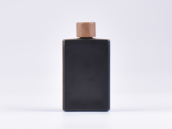 Schwarzglasflasche Miro 100ml - Tropfmontur Walnut