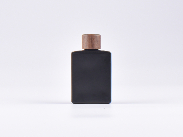 Schwarzglasflasche Miro 50ml - Schraubverschluss Walnut