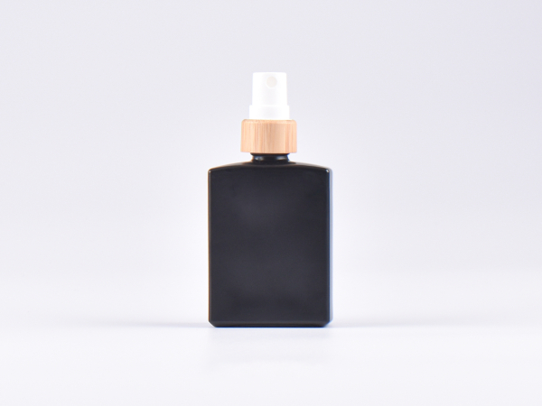 Schwarzglasflasche Miro 50ml - Zerstäuber Bambus