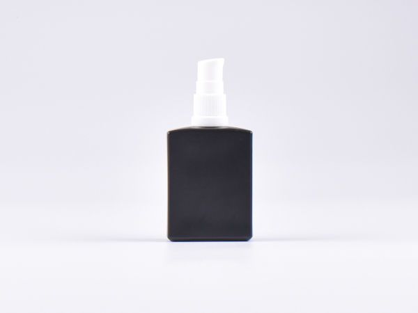 Schwarzglasflasche Miro 50ml - Lotionspumpe Kunststoff