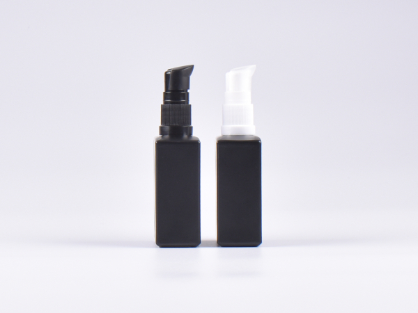 Schwarzglasflasche Miro 50ml - Lotionspumpe Kunststoff