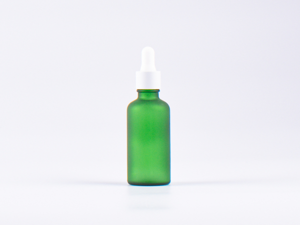 Grünglasflasche 50ml, mit Pipette weiss