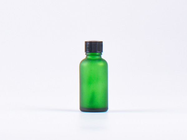 Grünglasflasche 30ml, mit Pinselmontur
