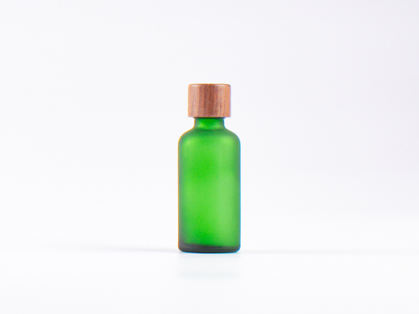 Grünglasflasche 50ml, mit Schraubverschluss Walnut