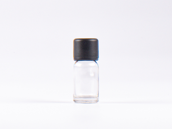 Klarglasflasche 10ml, mit Schraubverschluss & Giessring
