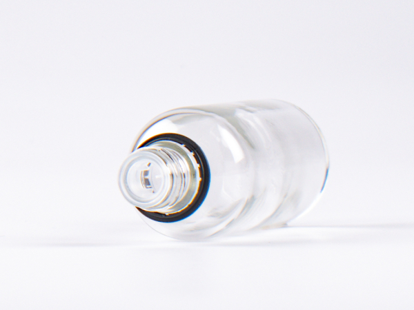 Klarglasflasche 100ml, mit Schraubverschluss & Giessring