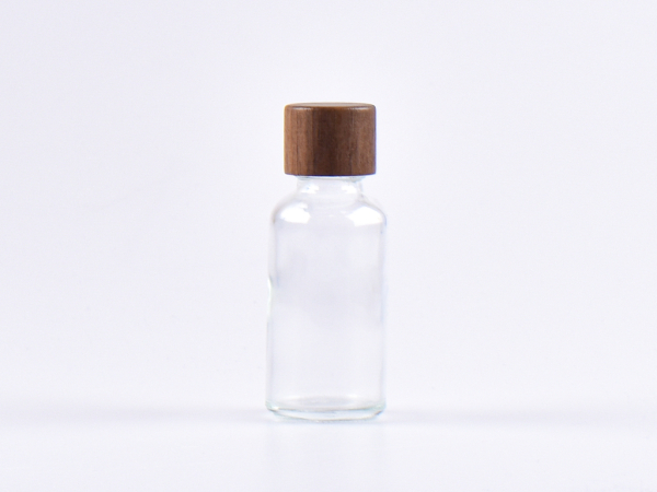 Klarglasflasche 30ml, mit Schraubverschluss Walnut