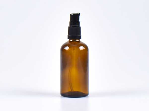 Braunglasflasche 100ml, mit Lotionspumpe Kunststoff