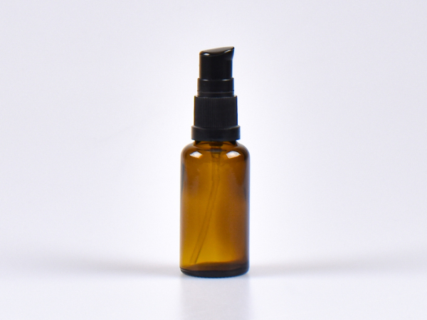 Braunglasflasche 30ml, mit Lotionspumpe Kunststoff