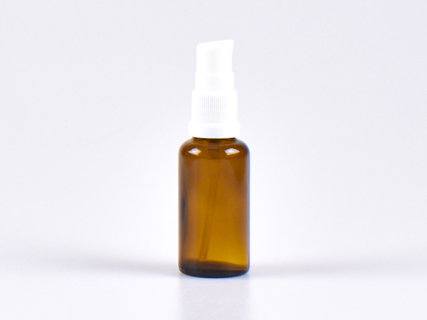 Braunglasflasche 50ml, mit Lotionspumpe Kunststoff