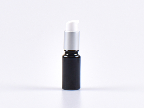 MIRON Violettglasflasche 10ml, mit Lotionspumpe Aluminium, 4 Color