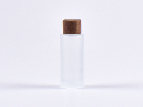 Glasflasche säuremattiert 30ml- eckige Schulter, mit Schraubverschluss Walnut