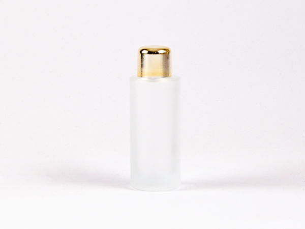 Glasflasche säuremattiert- eckige Schulter 30ml, mit Tropfmontur Gold
