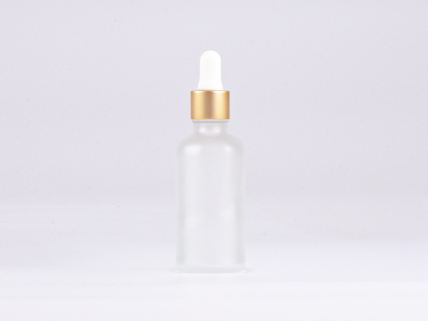 säuremattierte Flasche 50ml, mit Pipette gold