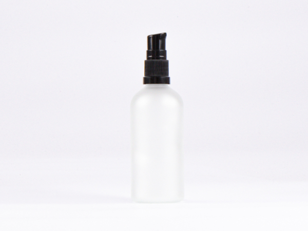 säuremattierte Flasche 100ml, mit Lotionspumpe Kunststoff