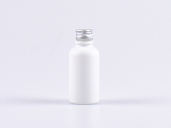 Weissglasflasche 30ml, mit Aludeckel gold/silber