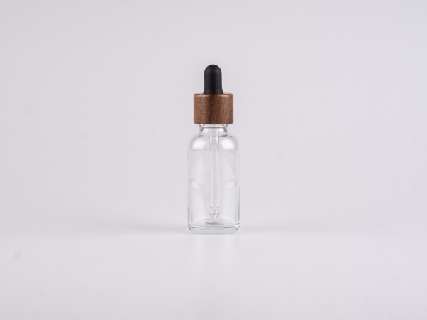 Klarglasflasche 30ml, mit Pipette Walnut