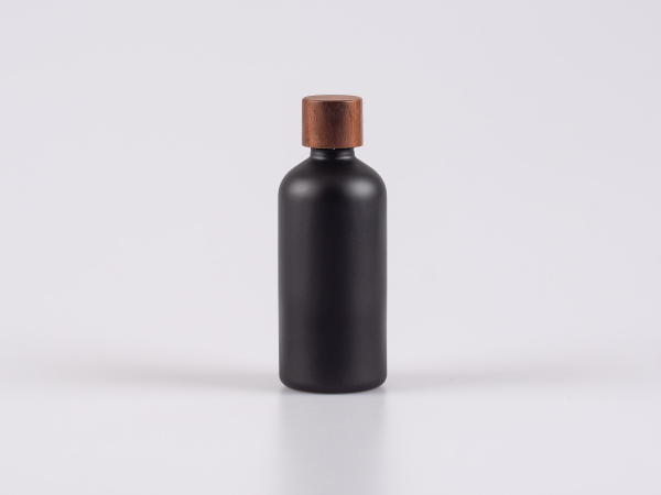 Schwarzglasflasche 100ml, mit Tropfmontur Walnut