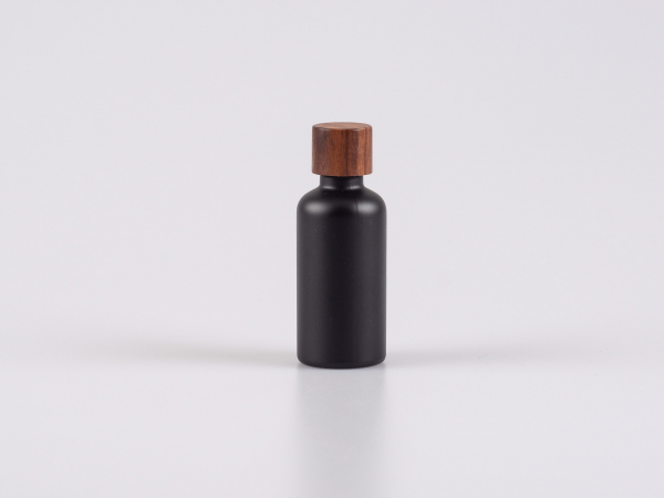 Schwarzglasflasche 100ml, mit Schraubverschluss Walnut