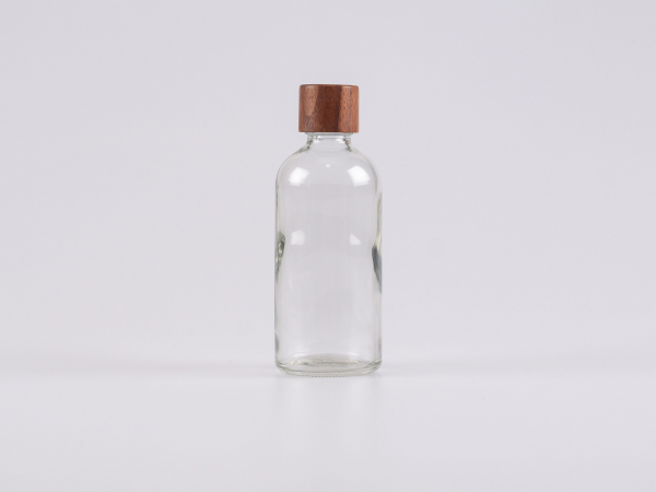 Klarglasflasche 100ml, mit Schraubverschluss Walnut