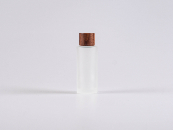 Glasflasche säuremattiert 30ml, mit Schraubverschluss Walnut