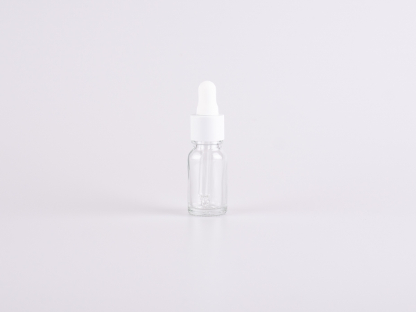 Klarglasflasche 10ml, mit Pipette weiss