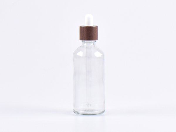 Klarglasflasche 100ml, mit Pipette Walnut