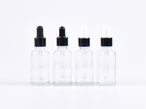 Klarglasflasche 100ml, mit Pipette schwarz