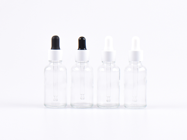Klarglasflasche 30ml, mit Pipette weiss