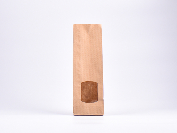 Papiertüte, Stehbeutel, Grösse L, mit Sichtfenster