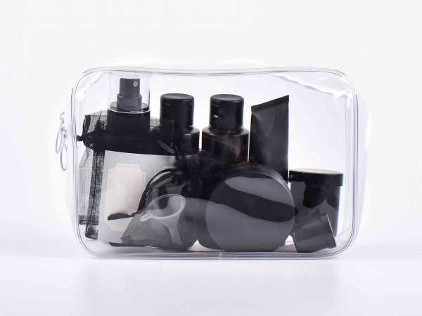 Reise-Set, Make-up Tasche, Beauty Case, Reisebeutel, schwarz, (16-teilig), Sie sparen 20%