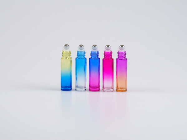 Roll-On Flasche "Farbverlauf",10ml, mit Deckel gold/silber