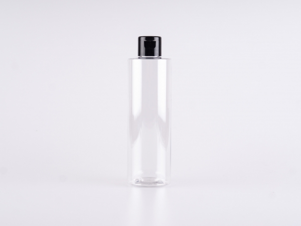 PET Flasche "Sharp" 250ml, mit FlipTop schwarz