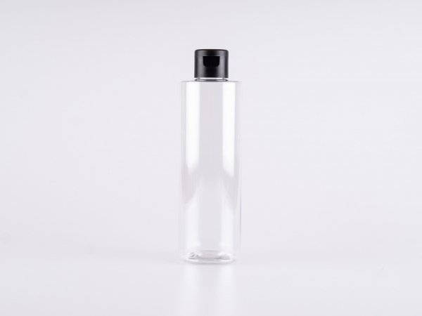 PET Flasche "Sharp" 250ml, mit FlipTop schwarz