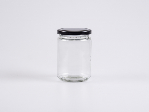 Vorratsglas, 300ml, mit Aluminiumdeckel in 5 Farben