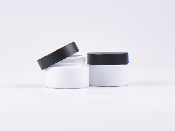Weissglasdose, 30ml, mit Deckel schwarz