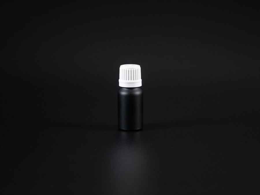 Schwarzglasflasche 10ml, mit Tropfmontur OV für wässrige Lösungen