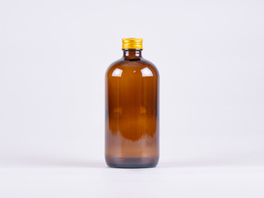 Braunglasflasche 500ml, mit Schraubverschluss Aluminium