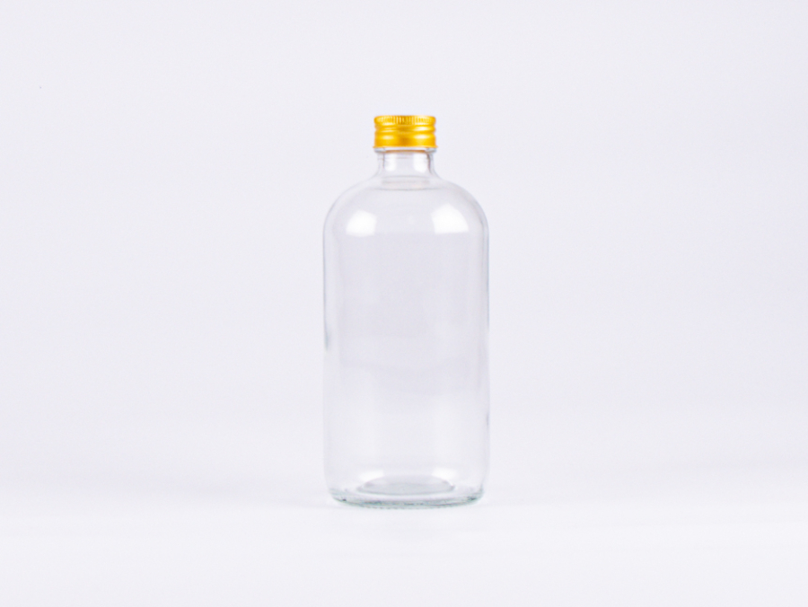 Klarglasflasche 500ml, mit Schraubverschluss Aluminium