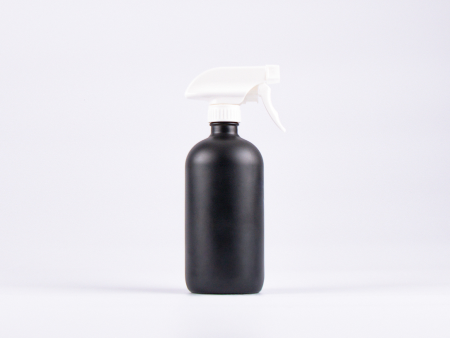 Schwarzglasflasche 500ml, mit Triggerspray