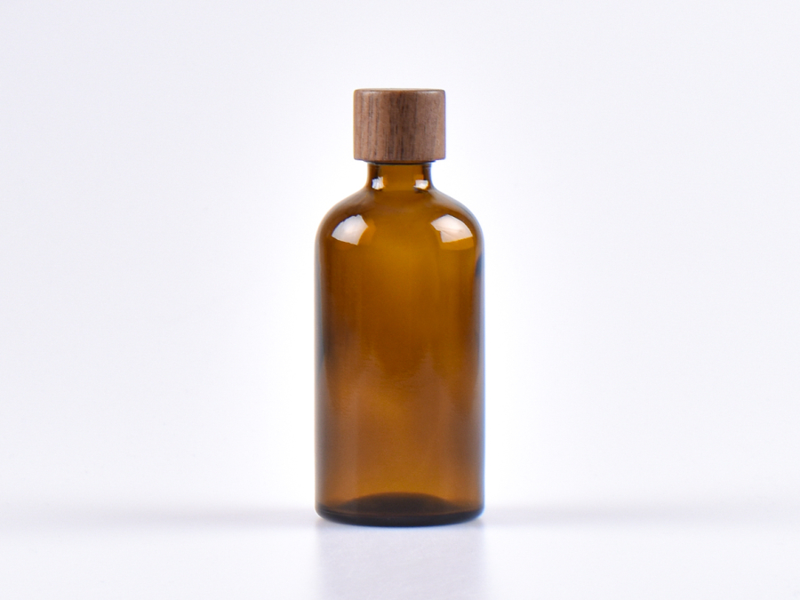 Braunglasflasche 100ml, mit Tropfmontur Walnut