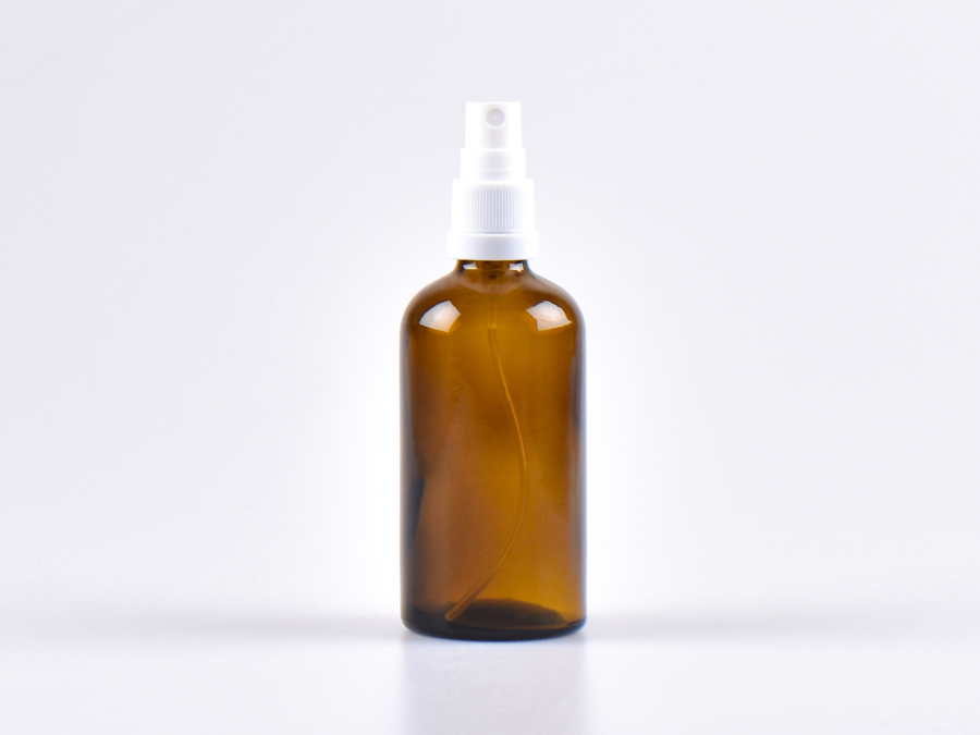 Braunglasflasche 100ml, mit Zerstäuber Kunststoff