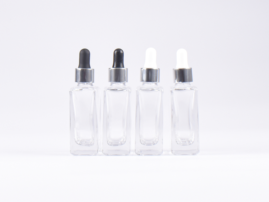 Klarglasflasche Miro 50ml - Pipette silber glanz