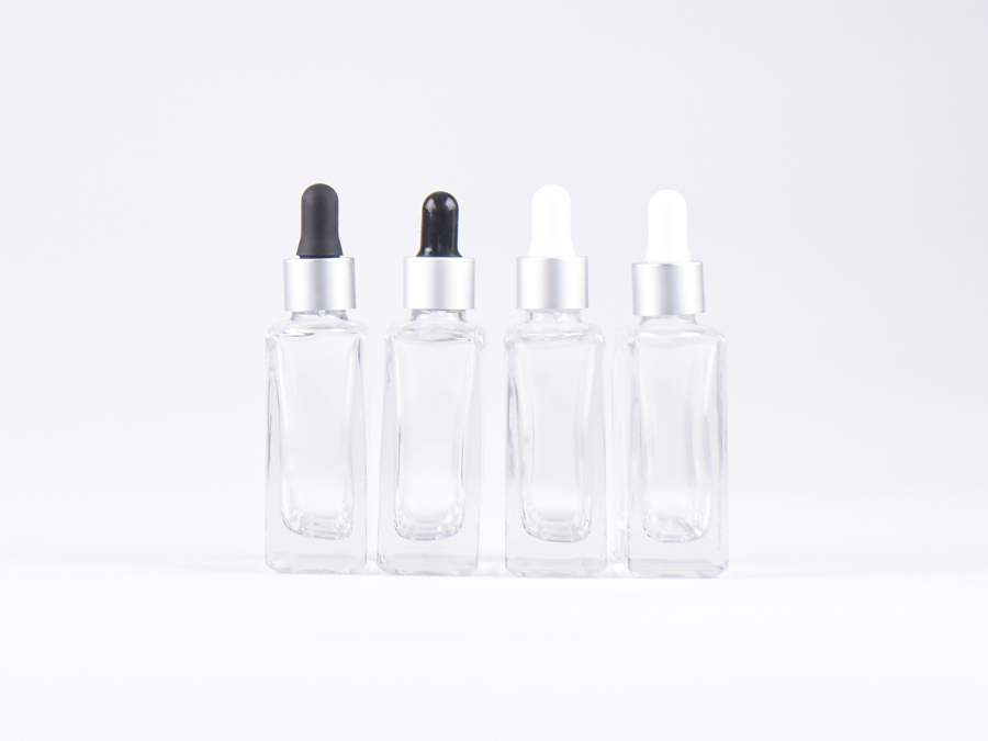 Klarglasflasche Miro 50ml - Pipette silber matt