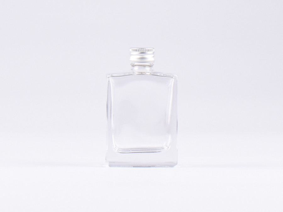 Klarglasflasche Miro 50ml - Schraubverschluss Aluminium