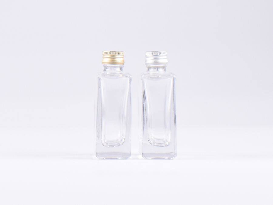 Klarglasflasche Miro 50ml - Schraubverschluss Aluminium