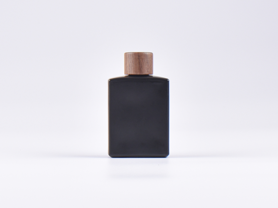 Schwarzglasflasche Miro 50ml - Schraubverschluss Walnut