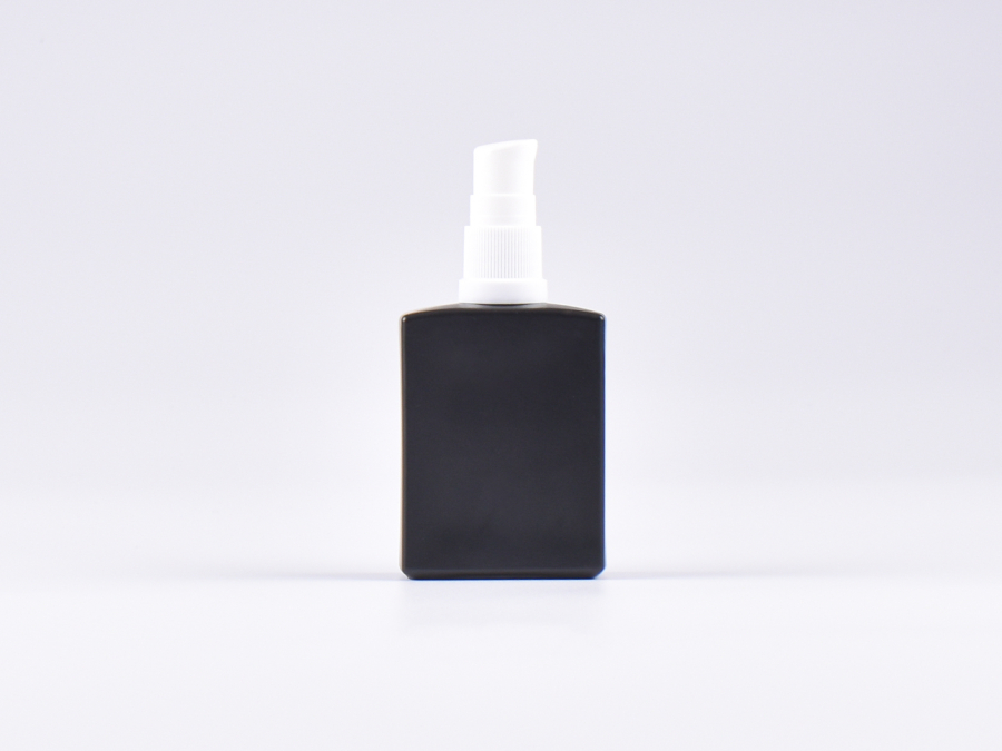 Schwarzglasflasche Miro 50ml - Lotionspumpe Kunststoff
