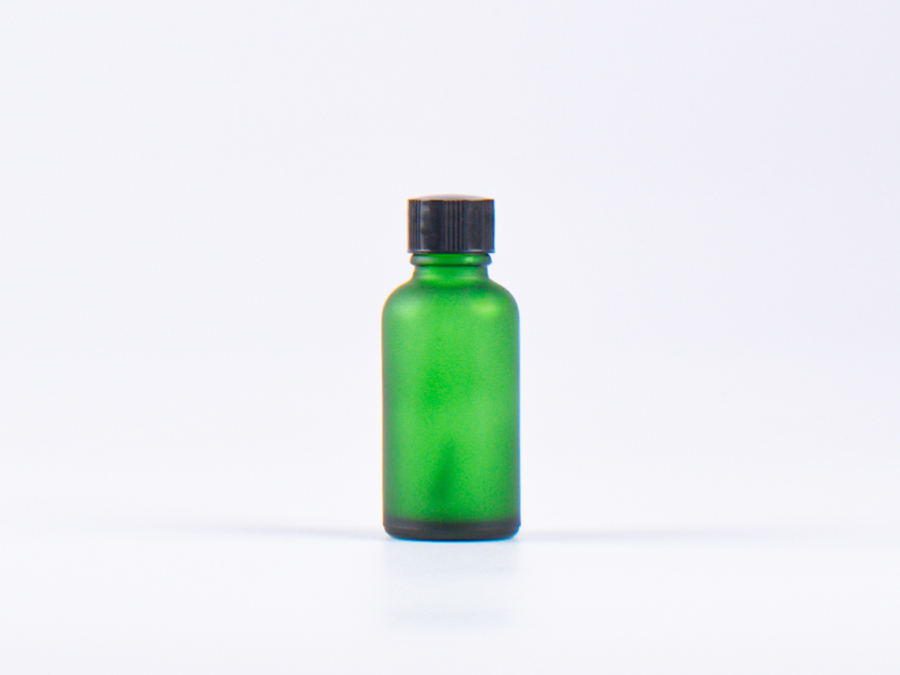 Grünglasflasche 30ml, mit Pinselmontur
