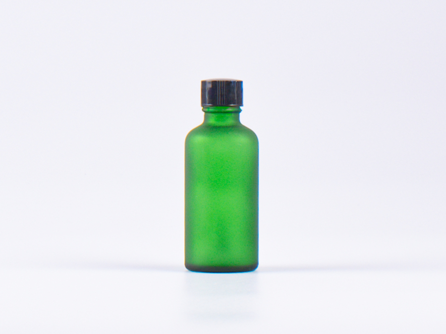 Grünglasflasche 50ml, mit Pinselmontur